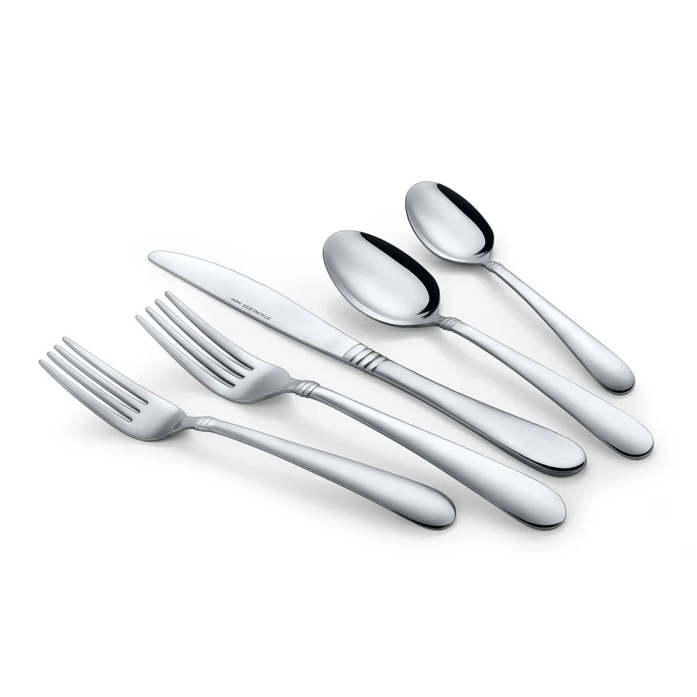 20-Piece Stainless Steel Flatware Set Dinner Knives Forks Spoons Salad Forks Teaspoons Durable Elegant Cutlery Dining Essentials